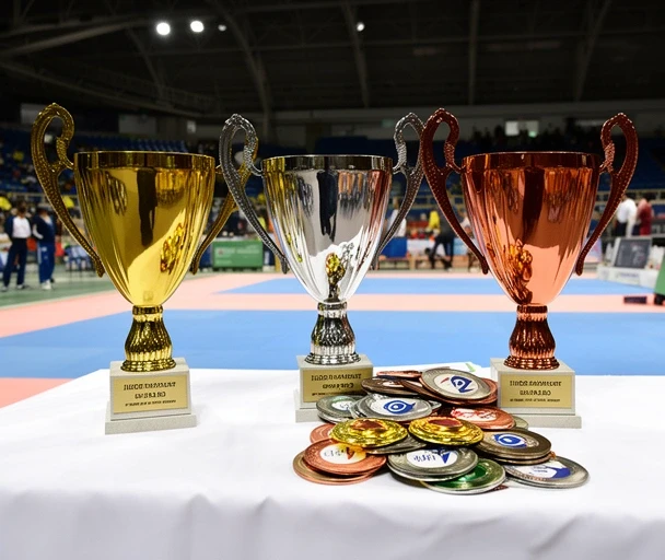 Set complet coupes et médailles événement sportif